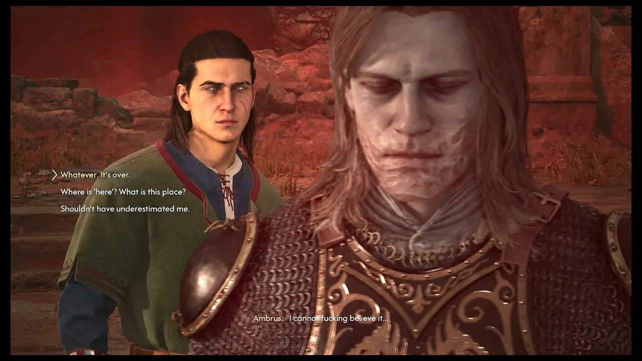 Anachora conversation after the fight; the invitation acceptance is not shown in this frame.