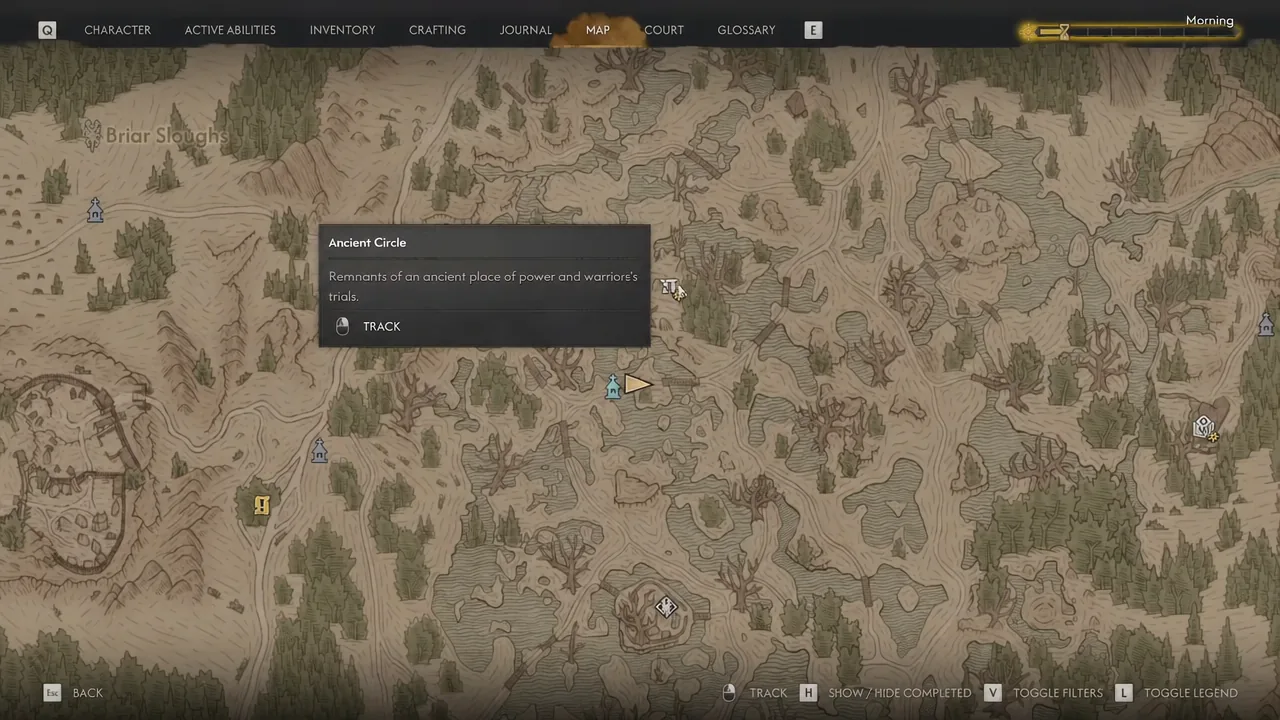 Northern Swamps map: the circle north of Briar Sloughs Crossing.