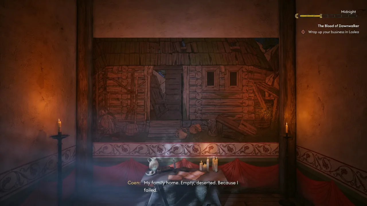 Laslea wrap-up objective beside a family-home image; the subtitle refers to failure, so this is not a successful-rescue reference.