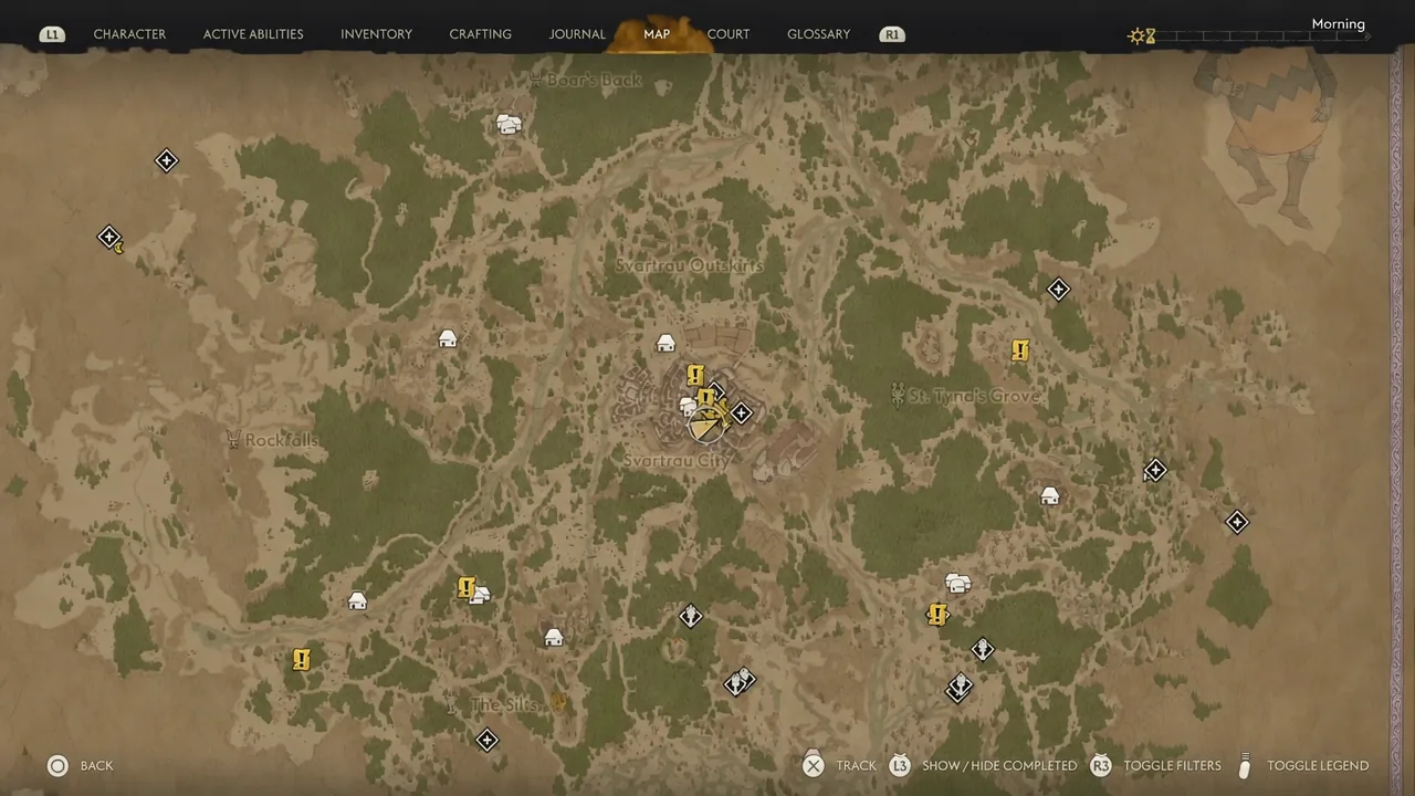 Svartrau City on the regional map; this is not a precise plaza marker.