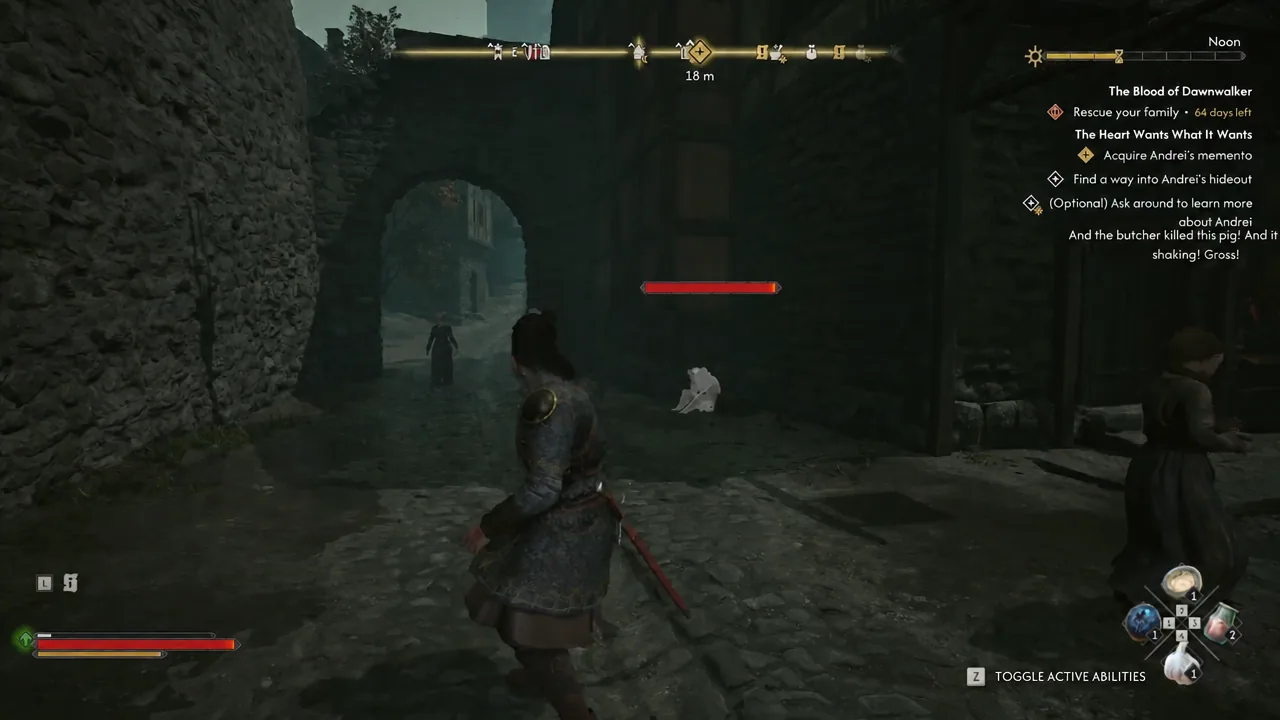 The hideout and memento objectives are active. The screenshot’s day counter is save-specific, not evidence of the campaign limit.
