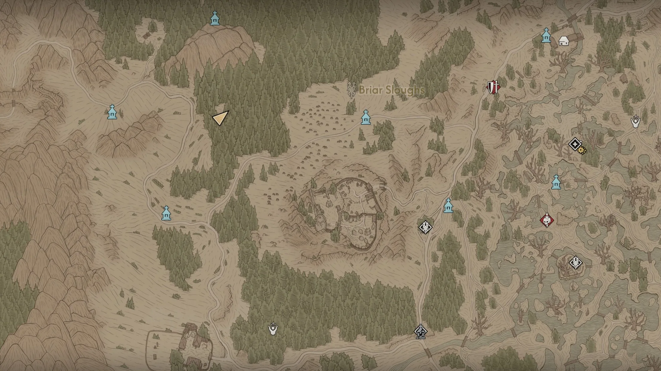 Manual camp direction northwest of Stoneward Post