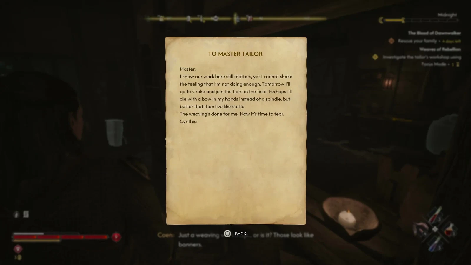 To Master Tailor document open during the workshop investigation.